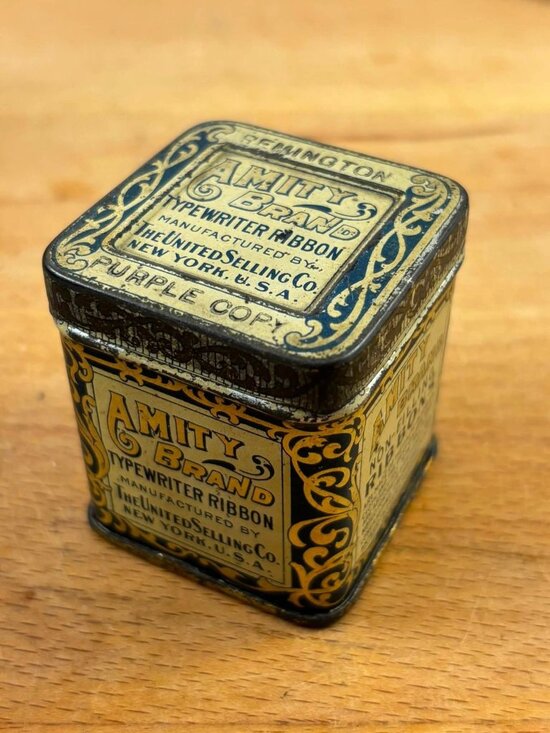 Amity Brand Other - Vintage Amity Brand Typewriter Ribbon Tin Purple Copy New York USA